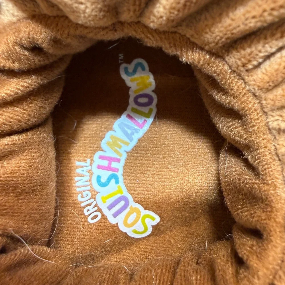 Squishmallows Plush Slippers Kids Size Small Brown Hot Cocoa Sundae Holiday Gift
